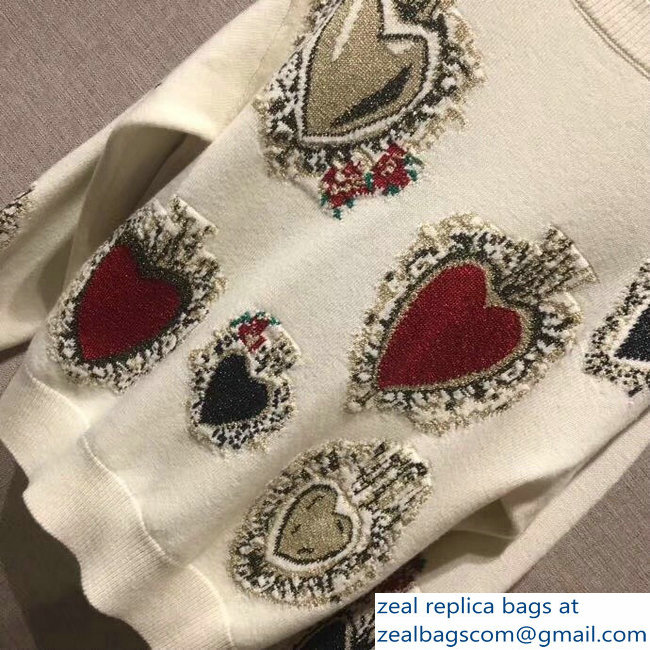 Dolce  &  Gabbana Heart Sweater White 2018